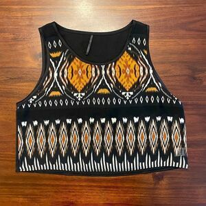 Razili Vintage Printed Cropped Tank Top